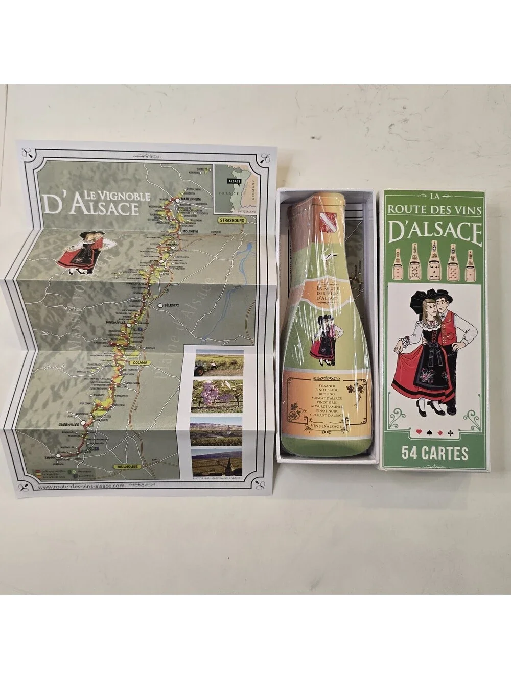 Vintage French Route Des Vins 54 Playing Card Deck, Complete New